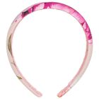 Girls Pink Peony Headband, 1, hi-res