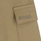 Younger Boys Beige Logo Trousers, 1, hi-res