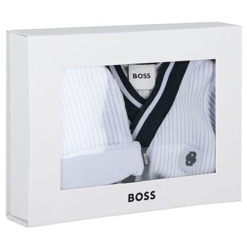 Baby Boys Blue Logo Babygrow Gift Set