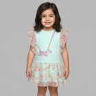 Younger Girls Green Bag Logo Dress, 1, hi-res