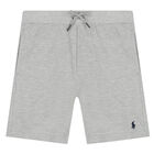 Boys Grey Logo Shorts, 2, hi-res