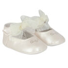 Baby Girls Gold Bow Pre Walker Shoes, 4, hi-res