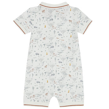 Baby Boys White Polo Romper