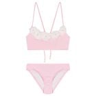 بيكيني اطفال مزين بزهور ثري دي باللون الوردي للبنات , 1, hi-res