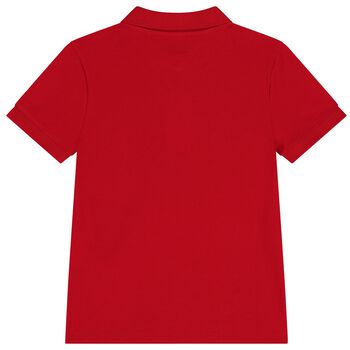 Boys Red Logo Polo Shirt