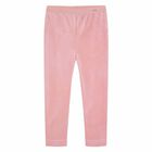 Girls Pink Velvet Leggings, 2, hi-res
