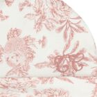 Baby Girls Ivory & Pink Toile De Jouy Hat, 1, hi-res