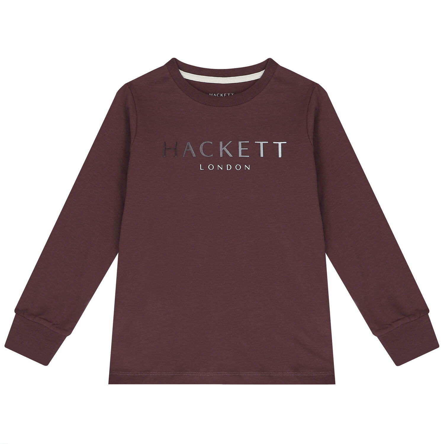 Boys Maroon Logo Long Sleeve Top, 2, hi-res
