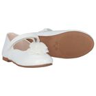 Girls White Flower Shoes, 1, hi-res