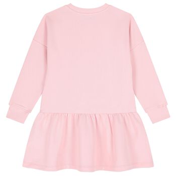 Girls Pink Teddy Bear Logo Dress