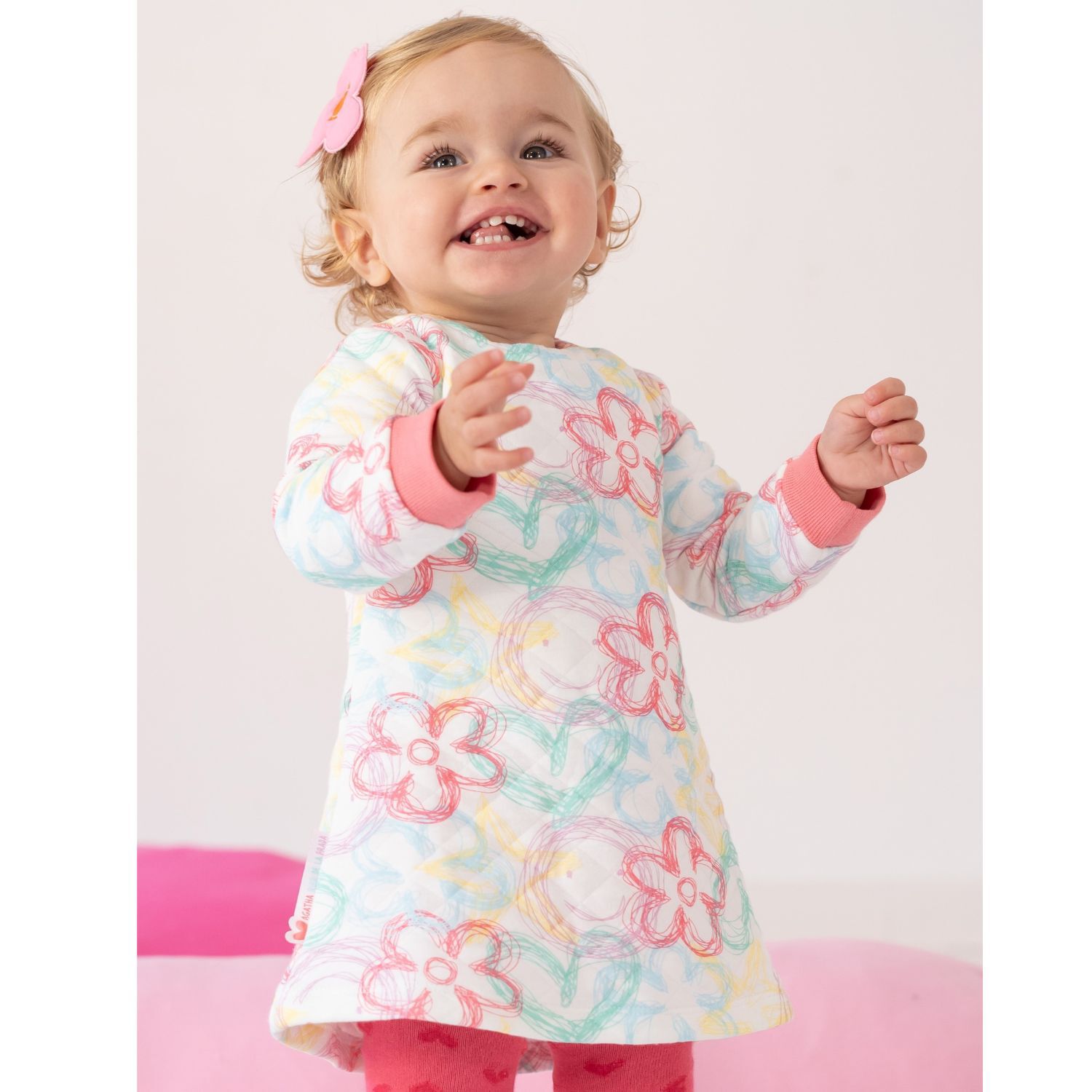 Girls White & Pink Flower Set, 1, hi-res image number null