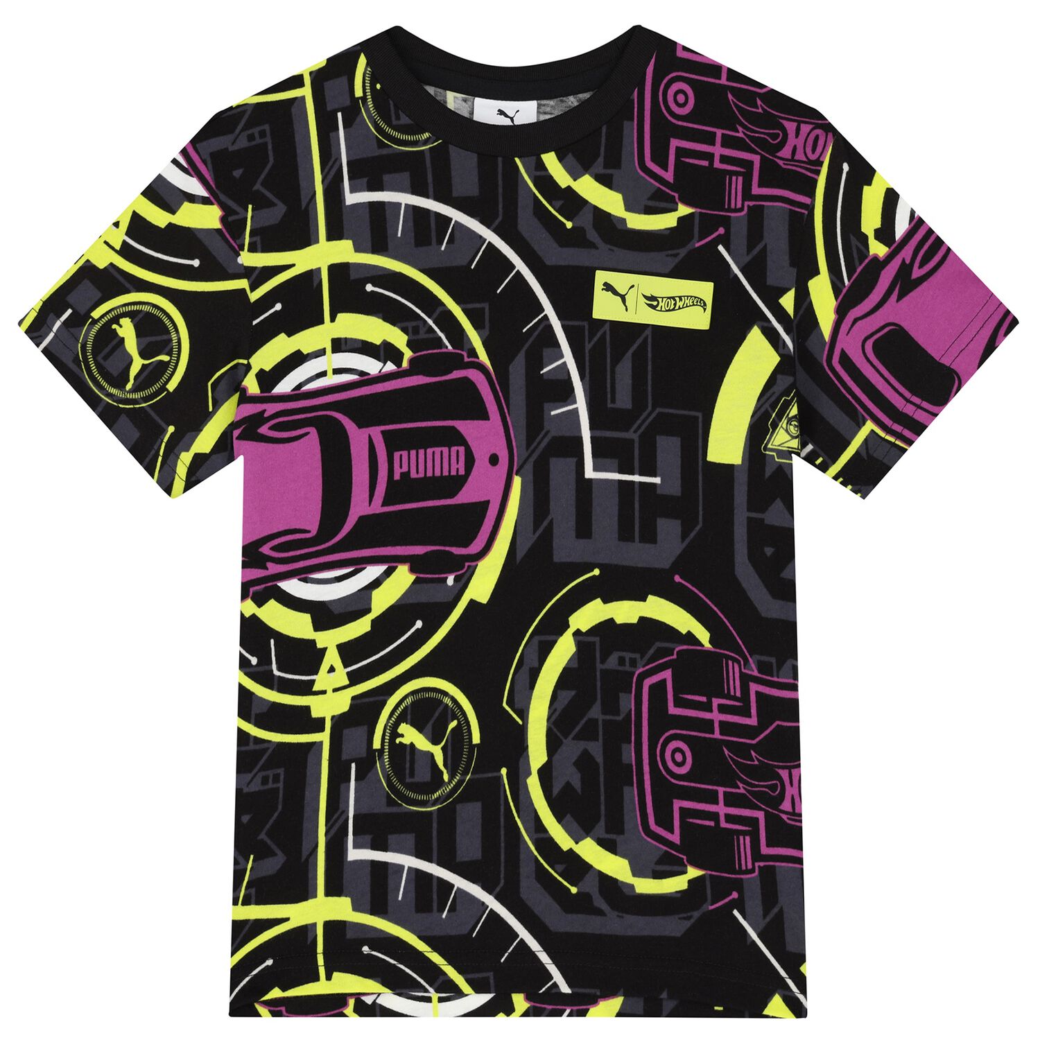 تيشيرت اولاد بالشعار باللون الاسود, 1, hi-res