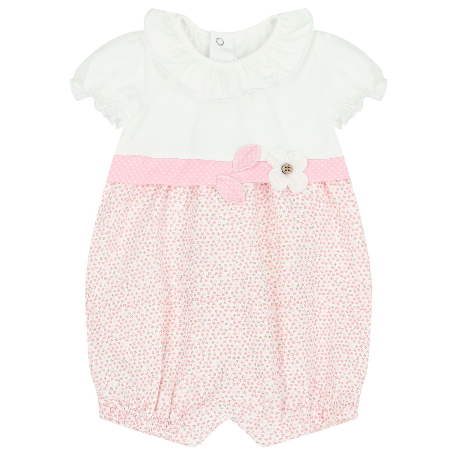 Baby Girls Pink & White Rompers ( 2-Pack ), 1, hi-res