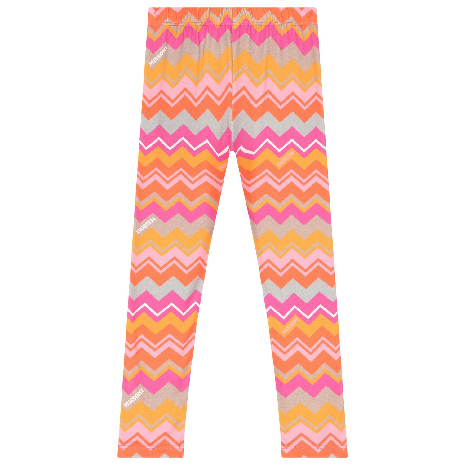 Girls Pink & Orange Zig Zag Leggings, 2, hi-res
