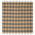 Beige Check Knitted Baby Blanket, 1, hi-res