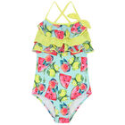 Girls Aqua Fruits Swimsuit, 1, hi-res