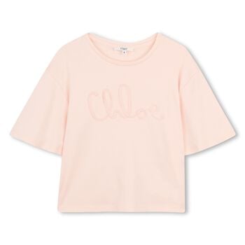 تيشيرت ميني مي بالشعار باللون الوردي للبنات