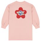 فستان وردي بشعار للبنات, 1, hi-res