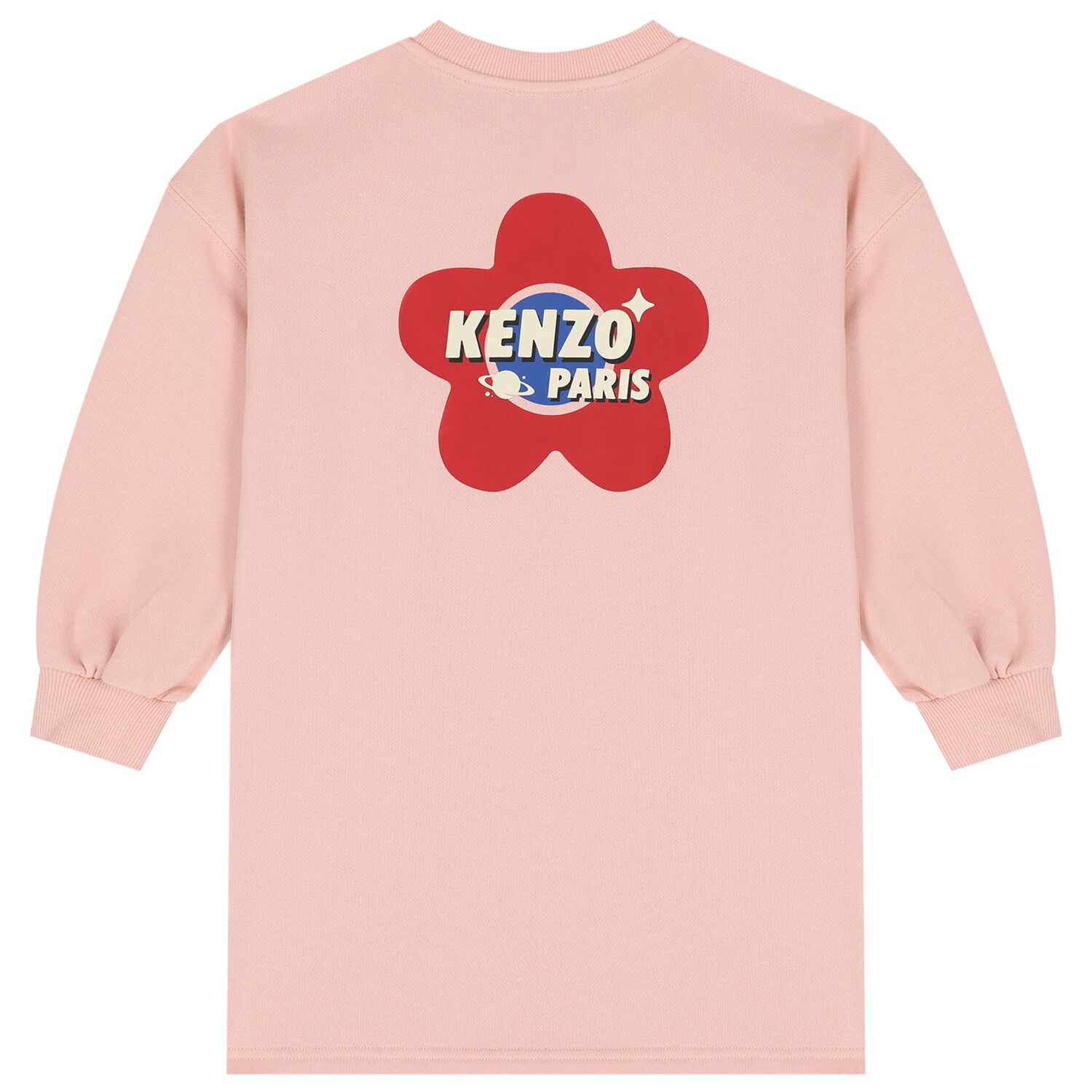 فستان وردي بشعار للبنات, 1, hi-res