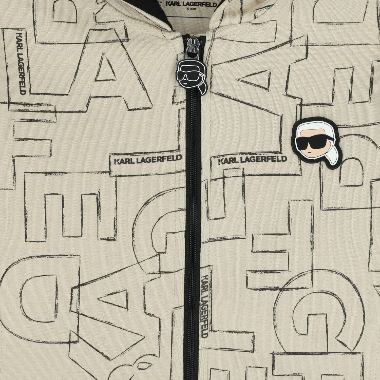 طقم بدله رياضيه للاولاد باللون البيج والاسود , 1, hi-res