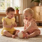 Baby Girls Yellow & Pink Floral Shorts Set ( 2-Pack ), 1, hi-res