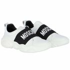 White Leather Logo Trainers, 1, hi-res