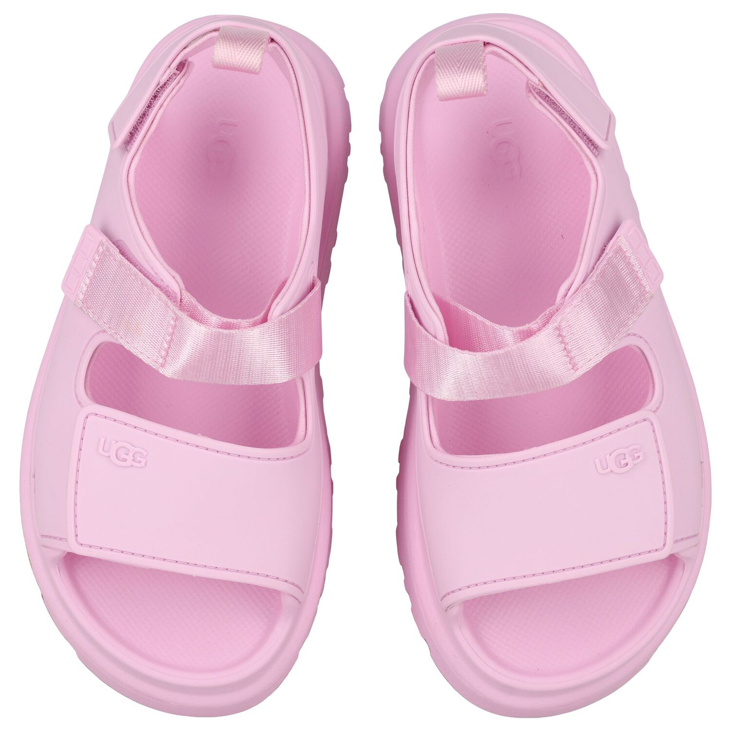 Girls Pink Chunky Logo Sandals , 2, hi-res
