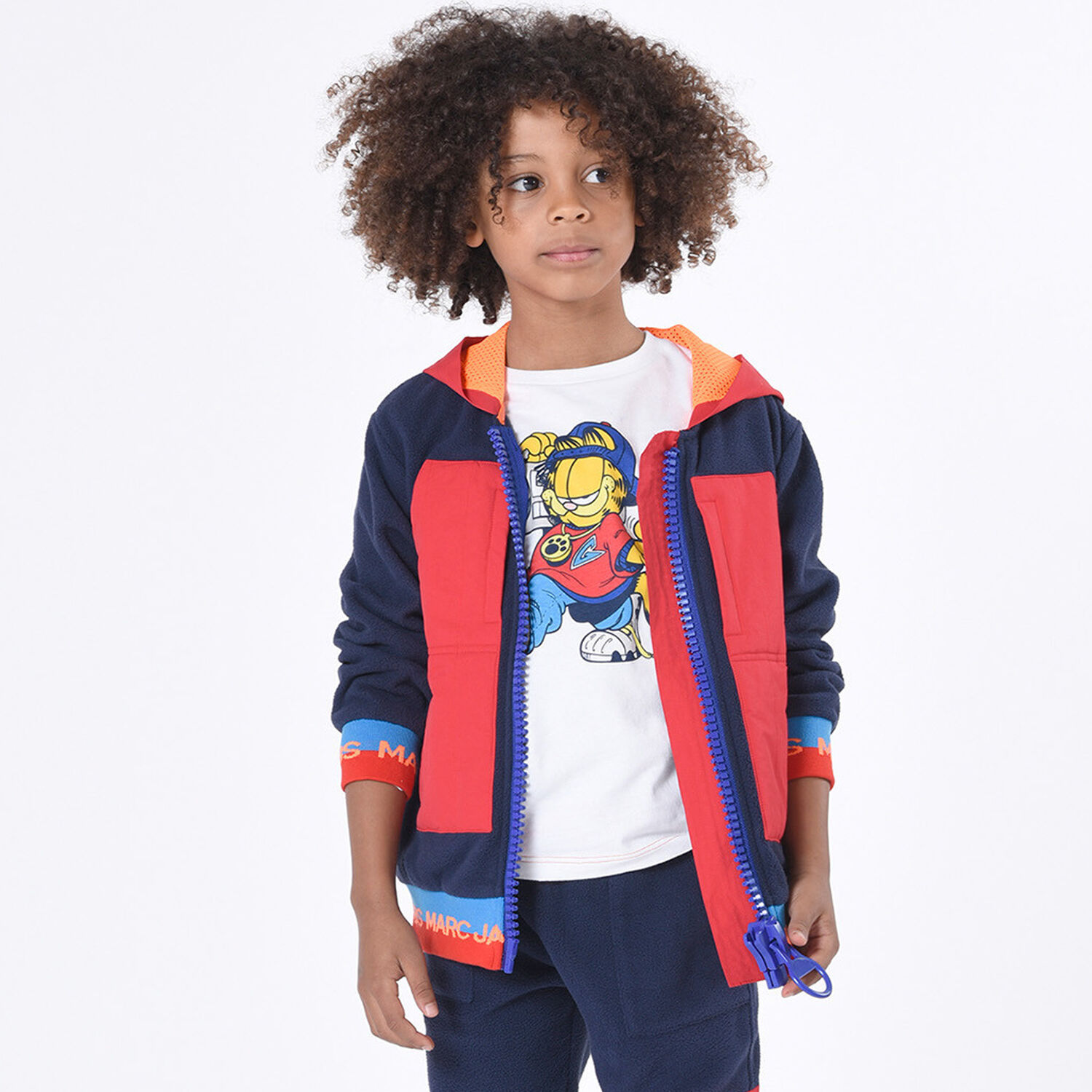 Boys White Garfield Long Sleeve Top, 1, hi-res
