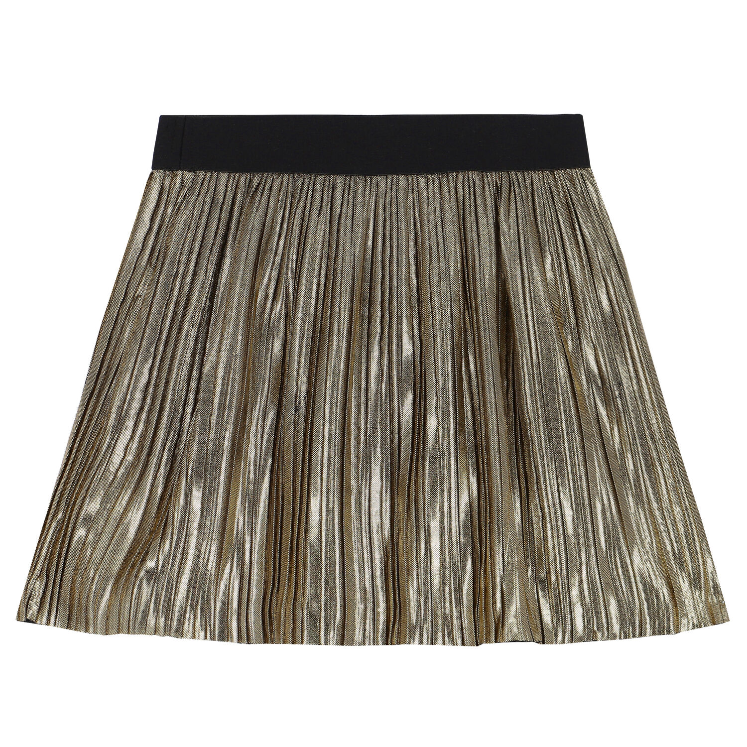 Girls Gold Pleated Skirt, 1, hi-res