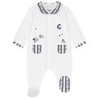 Baby Boys White Velour Sheep Babygrow, 1, hi-res