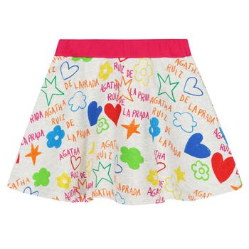 Girls Grey Logo Skirt