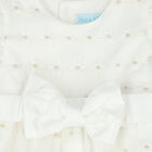 Younger Girls White Bow Organza Dress, 1, hi-res