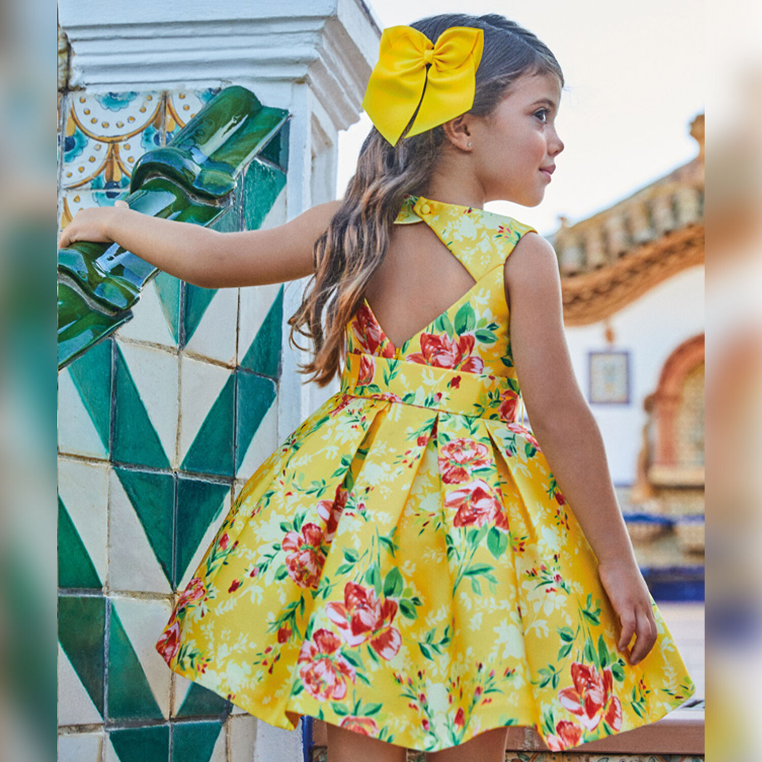 فستان بطبعة الزهور باللون الأصفر, 1, hi-res image number null