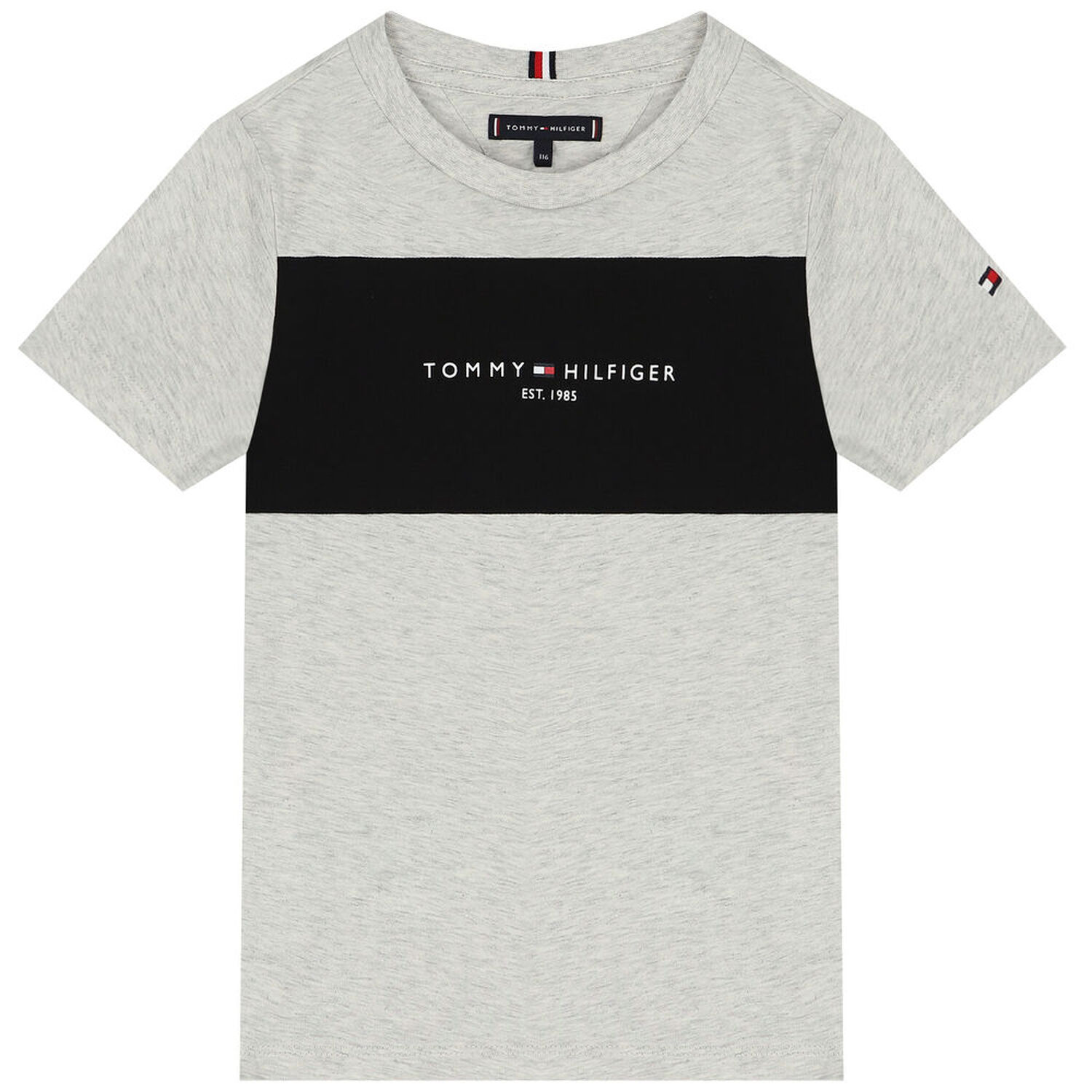 تيشيرت أولاد بالشعار باللون الرمادى, 3, hi-res