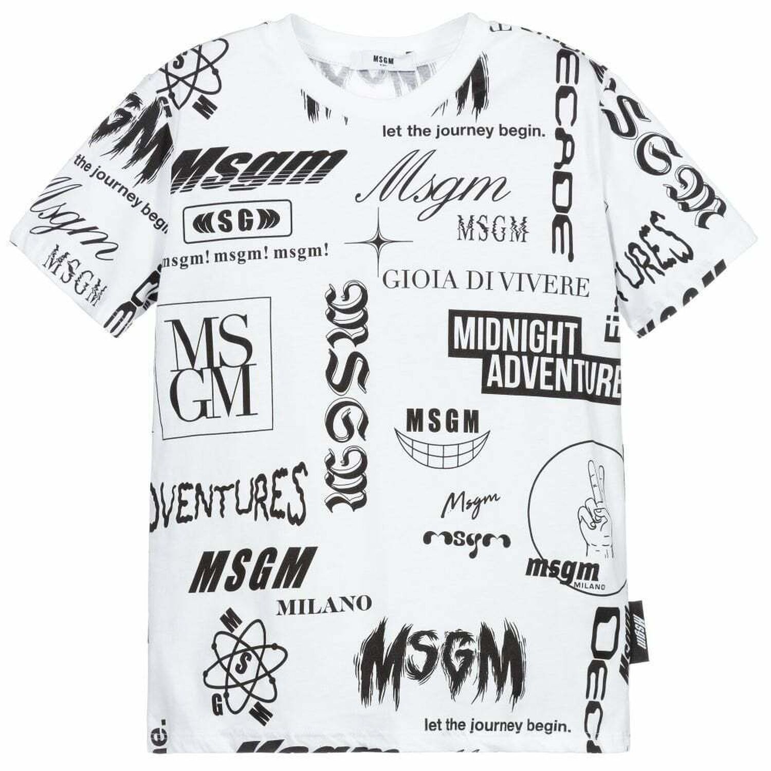 Boys White Logo T-Shirt, 1, hi-res