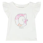 Baby Girls White & Pink Floral Skirt Set, 1, hi-res