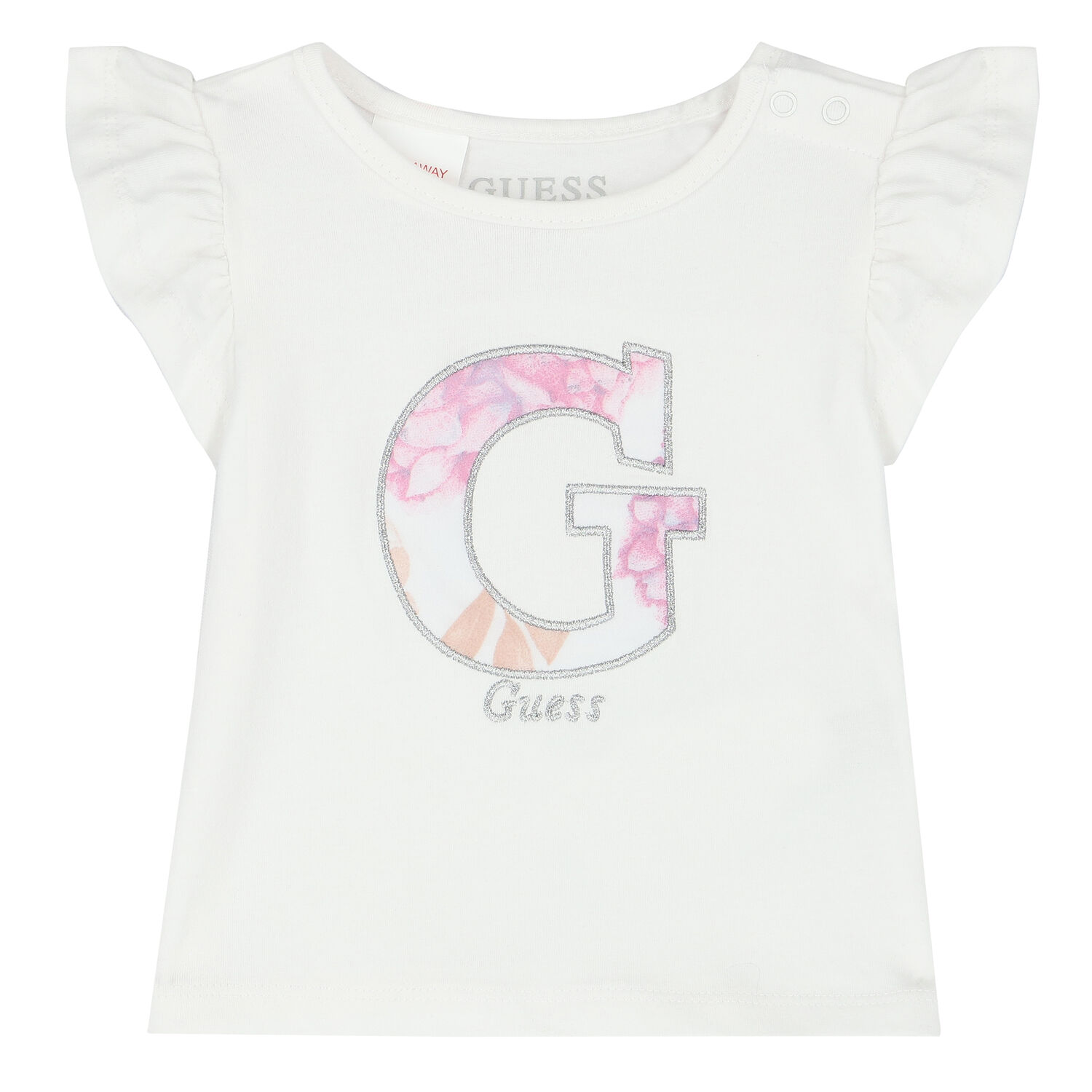 Baby Girls White & Pink Floral Skirt Set, 1, hi-res