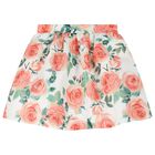 طقم تنورة ساتان باللون المرجاني والوردي و  الأبيض للبنات, 1, hi-res