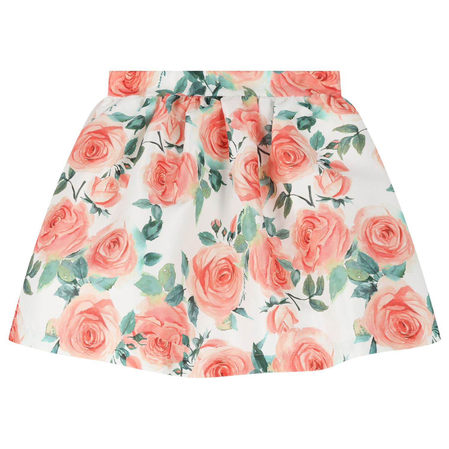 طقم تنورة ساتان باللون المرجاني والوردي و  الأبيض للبنات, 1, hi-res image number null