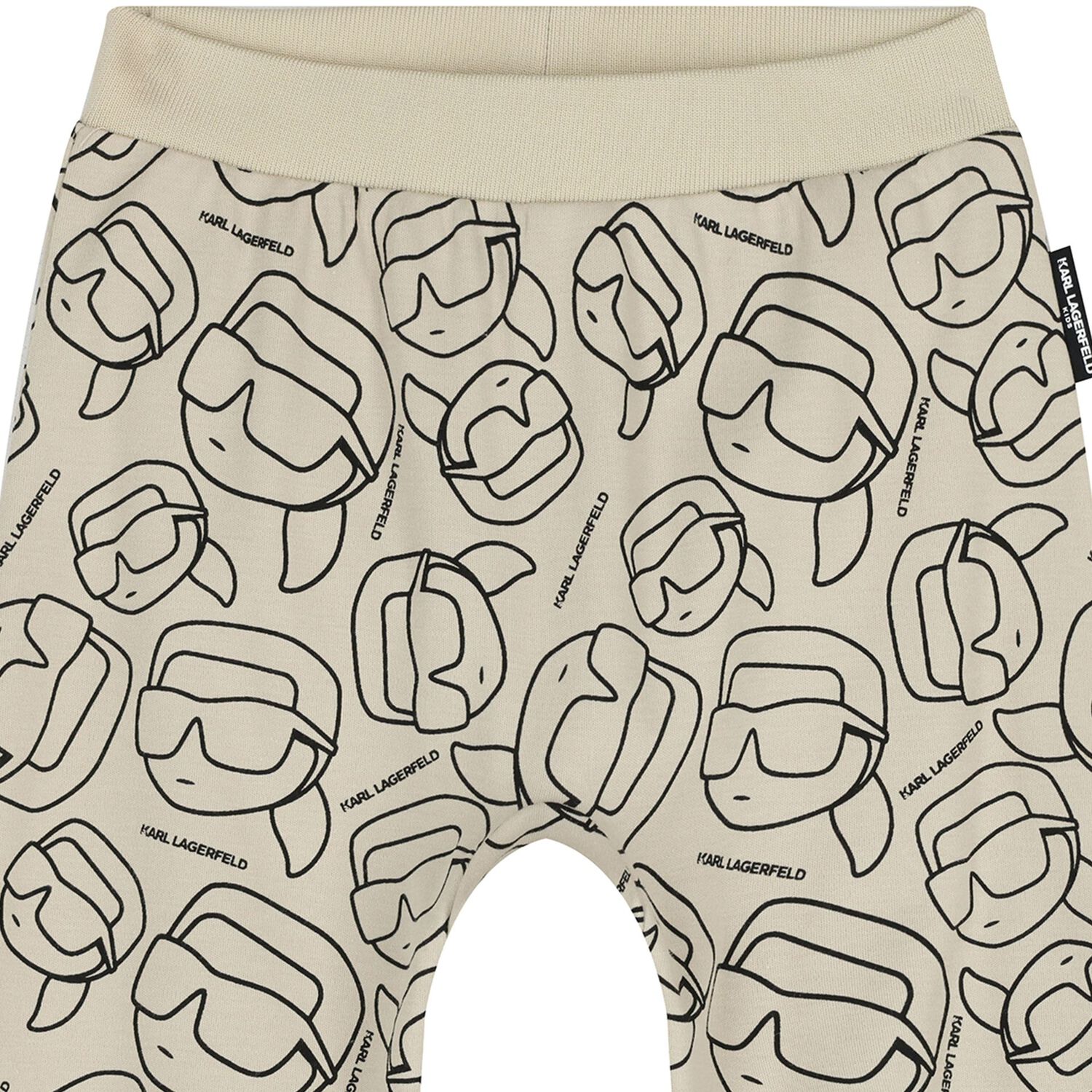 Younger Boys Ivory & Beige Ikonik Karl Tracksuit , 1, hi-res