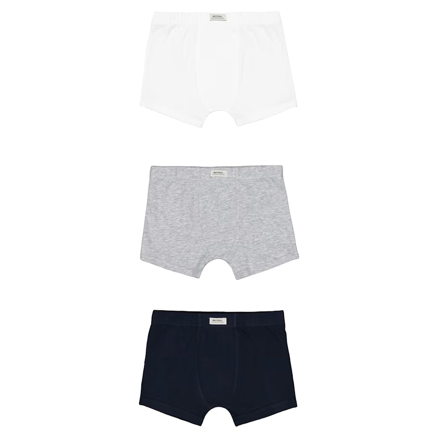 Boys White, Grey & Navy Blue Boxer Shorts ( 3-Pack ) , 2, hi-res