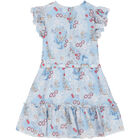 Girls Blue Jewelry Dress, 2, hi-res