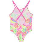 Girls Pink Pineapple Swimsuit, 1, hi-res