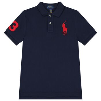 Boys Navy Blue Logo Polo Shirt
