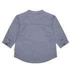 Baby Boys White & Navy Blue Teddy Shirt, 1, hi-res