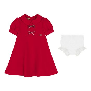 Baby Girls Red Logo Dress Set