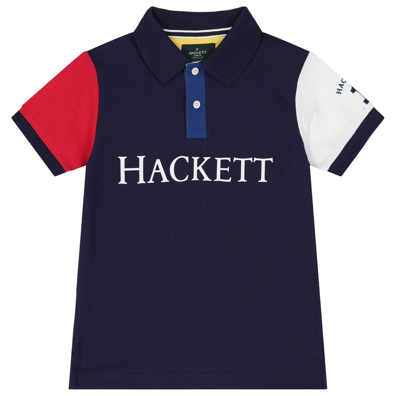 Boys Navy Cotton Logo Polo Shirt, 1, hi-res image number null