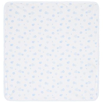 Baby Boys White & Blue Sheep Blanket