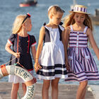 Girls Navy Blue Dress, 1, hi-res