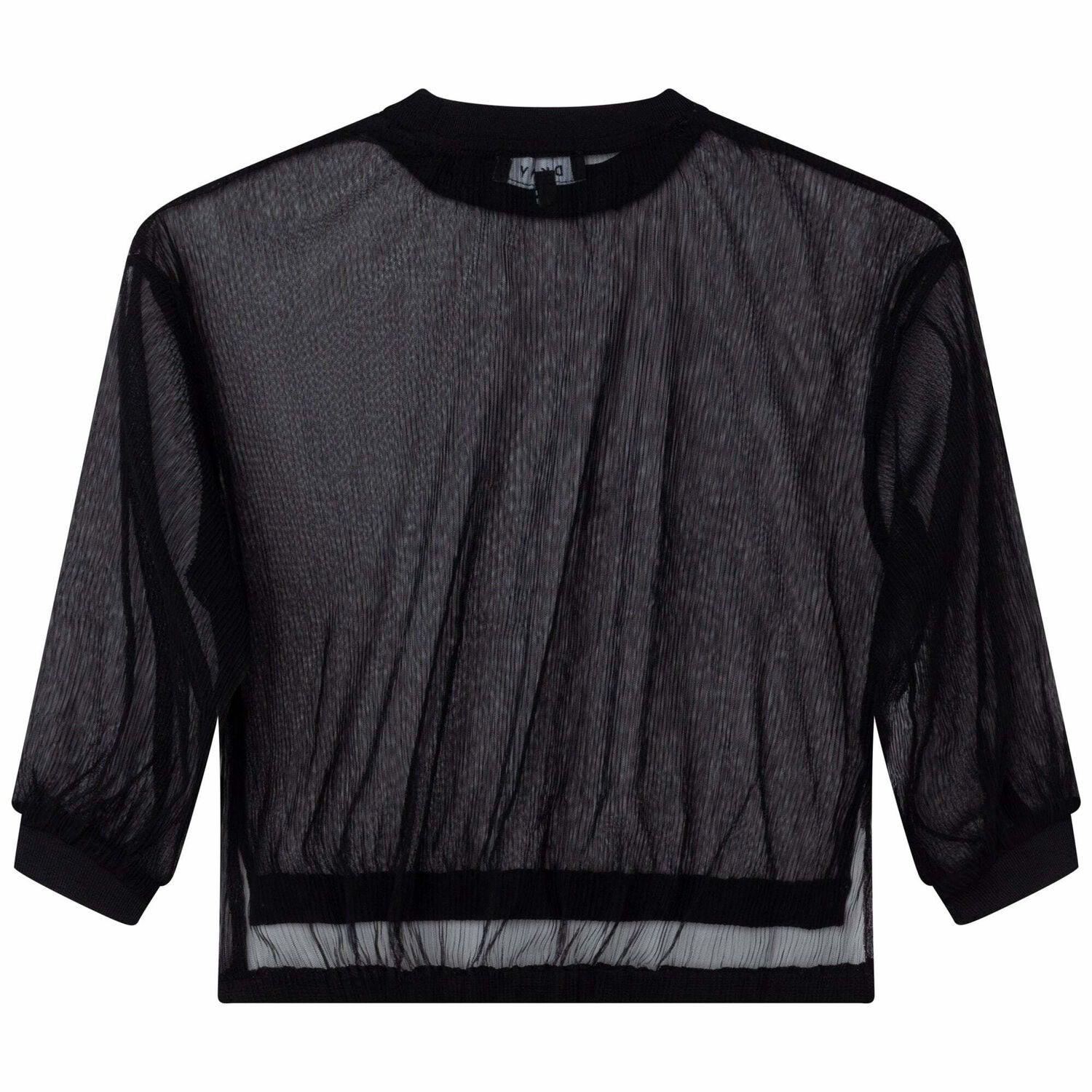 توب بالشعار باللون الاسود والابيض للبنات, 1, hi-res